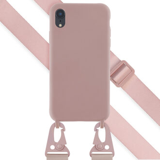 Selencia Siliconen hoesje met afneembaar koord voor de Apple iPhone Xr - Sand Pink Roze