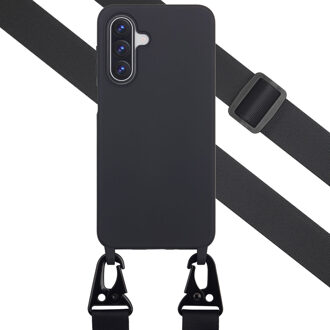 Selencia Siliconen hoesje met afneembaar koord voor de Samsung Galaxy A17 (5G) / (4G) - Zwart