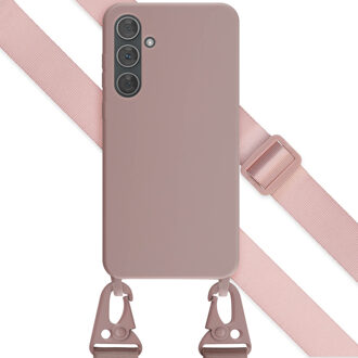 Selencia Siliconen hoesje met afneembaar koord voor de Samsung Galaxy A35 - Sand Pink Roze