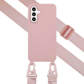 Selencia Siliconen hoesje met afneembaar koord voor de Samsung Galaxy A56 - Sand Pink Roze