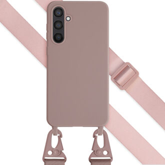 Selencia Siliconen hoesje met afneembaar koord voor de Samsung Galaxy S23 FE - Sand Pink Roze