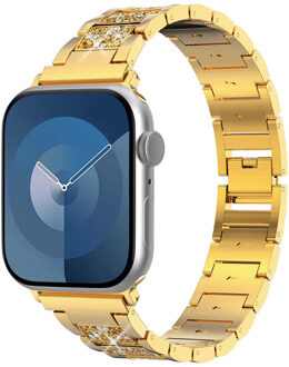 Selencia Sparkle schakelband voor de Apple Watch Series 1 t/m 9 / SE (38/40/41 mm) | Series 10 / 11 (42 mm) - Goud - 41 mm