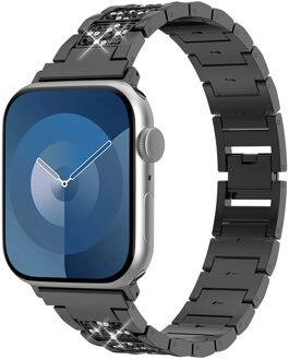 Selencia Sparkle schakelband voor de Apple Watch Series 1 t/m 9 / SE (38/40/41 mm) | Series 10 / 11 (42 mm) - Zwart - 41 mm