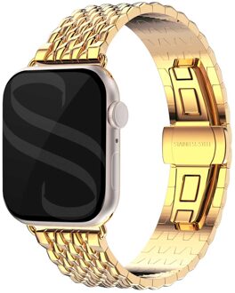 Selencia Stalen draak band voor de Apple Watch | 38/40/41/42 mm - Goud - 42 mm