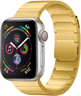 Selencia Stalen magnetisch bandje voor de Apple Watch Series 1 - 9 / SE (38/40/41 mm) | Series 10 / 11 (42 mm) - Goud - 41 mm
