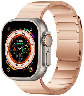 Selencia Stalen magnetisch bandje voor de Apple Watch Series 1 t/m 11 / SE / Ultra (44/45/46/49 mm) - Rosé Goud - One size