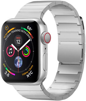 Selencia Stalen magnetisch bandje voor de Apple Watch Series 1 t/m 9 / SE (38/40/41 mm) | Series 10 / 11 (42 mm) - Zilver - One size