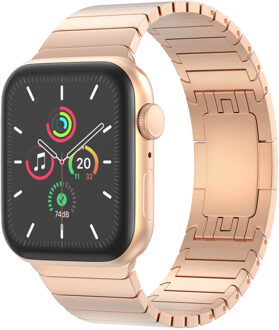 Selencia Stalen schakelband voor de Apple Watch Series 1 t/m 9 / SE (38/40/41 mm) | Series 10 / 11 (42 mm) - Rosé Goud - 41 mm