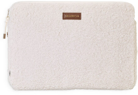 Selencia Teddy Laptop hoes 13-14 inch - Laptopsleeve - Latte Wit - 14