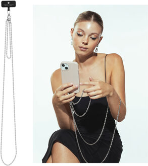 Selencia Universeel telefoonkoord ketting - Zilver - One size