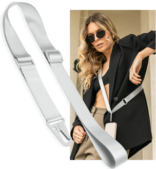 Selencia Universeel verstelbaar telefoonkoord - Lichtgrijs - One size