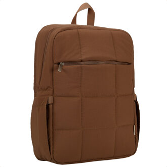 Selencia Vaya Puffy Laptop Rugzak 16 inch - Mocha Brown Bruin