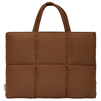 Selencia Vaya Puffy Laptoptas 16 inch - Mocha Brown Bruin