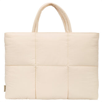 Selencia Vaya Puffy Laptoptas 16 inch - Soft Ivory Beige