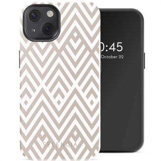 Selencia Vivid Backcover met MagSafe voor de Apple iPhone 13 - Beige Zigzag Meerkleurig