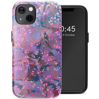 Selencia Vivid Backcover met MagSafe voor de Apple iPhone 13 - Fresh Paint Flower Orange Meerkleurig