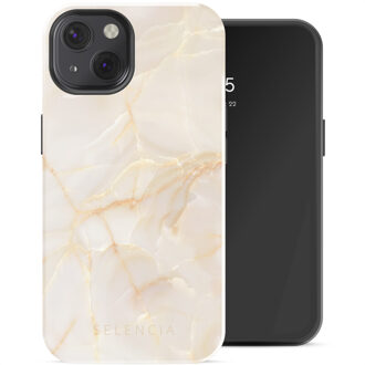 Selencia Vivid Backcover met MagSafe voor de Apple iPhone 13 - Golden Beige Marble Meerkleurig