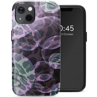 Selencia Vivid Backcover met MagSafe voor de Apple iPhone 13 - Leo Bubble Green Meerkleurig