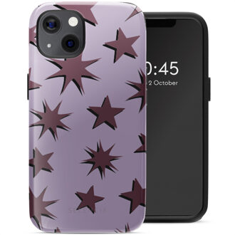 Selencia Vivid Backcover met MagSafe voor de Apple iPhone 13 - Stars Plum Lilac Meerkleurig
