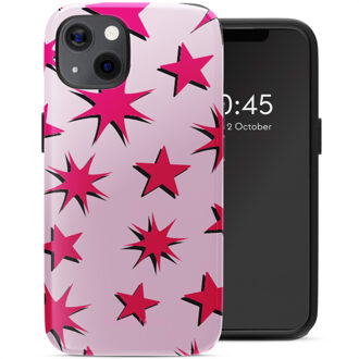 Selencia Vivid Backcover met MagSafe voor de Apple iPhone 13 - Stars Rubine Red Light Pink Meerkleurig