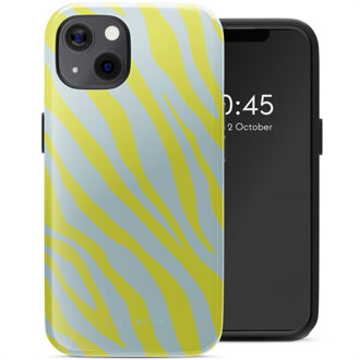 Selencia Vivid Backcover met MagSafe voor de Apple iPhone 13 - Zebra Winter Sky Titanium Yellow Meerkleurig