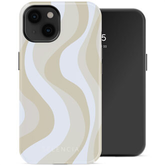 Selencia Vivid Backcover met MagSafe voor de Apple iPhone 14 - Desert Waves Beige Meerkleurig