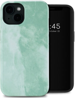 Selencia Vivid Backcover met MagSafe voor de Apple iPhone 14 - Marble Grayed Jade Meerkleurig