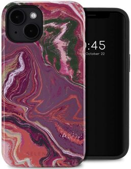 Selencia Vivid Backcover met MagSafe voor de Apple iPhone 14 - Marble Purple Meerkleurig
