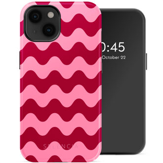 Selencia Vivid Backcover met MagSafe voor de Apple iPhone 14 - Wave Vibes Lipstick Meerkleurig