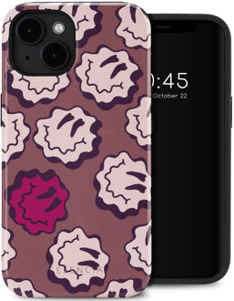 Selencia Vivid Backcover met MagSafe voor de Apple iPhone 14 - Wavy Smiley Pink Meerkleurig