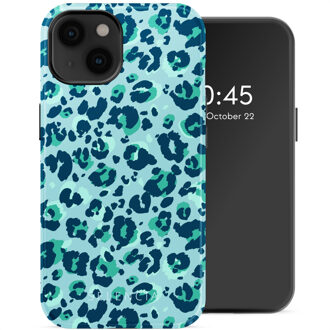 Selencia Vivid Backcover met MagSafe voor de Apple iPhone 14 - Wild Spots Light Blue Meerkleurig
