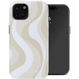 Selencia Vivid Backcover met MagSafe voor de Apple iPhone 15 - Desert Waves Beige Meerkleurig
