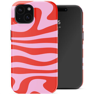 Selencia Vivid Backcover met MagSafe voor de Apple iPhone 15 - Dream Swirl Pink Meerkleurig