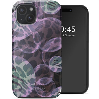 Selencia Vivid Backcover met MagSafe voor de Apple iPhone 15 - Leo Bubble Green Meerkleurig