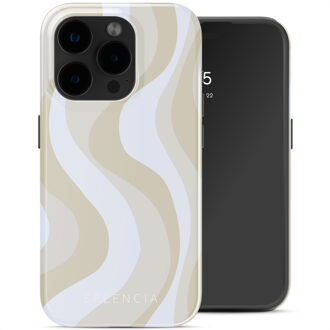 Selencia Vivid Backcover met MagSafe voor de Apple iPhone 15 Pro - Desert Waves Beige Meerkleurig