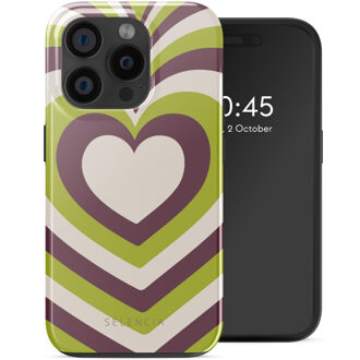 Selencia Vivid Backcover met MagSafe voor de Apple iPhone 15 Pro - Double Hearts Plum Fern Meerkleurig