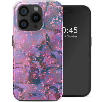 Selencia Vivid Backcover met MagSafe voor de Apple iPhone 15 Pro - Fresh Paint Flower Orange Meerkleurig