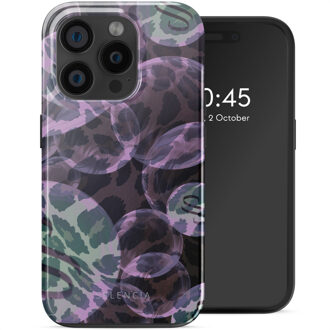 Selencia Vivid Backcover met MagSafe voor de Apple iPhone 15 Pro - Leo Bubble Green Meerkleurig