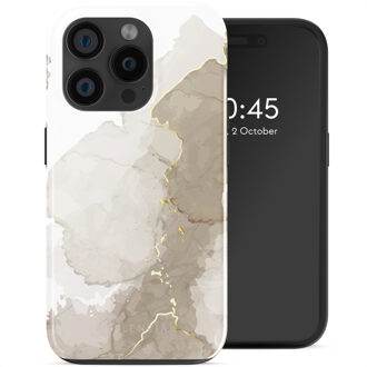 Selencia Vivid Backcover met MagSafe voor de Apple iPhone 15 Pro - Marble Light Brown Meerkleurig