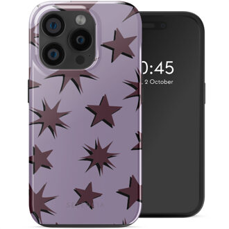 Selencia Vivid Backcover met MagSafe voor de Apple iPhone 15 Pro - Stars Plum Lilac Meerkleurig