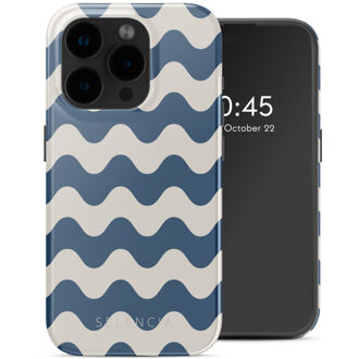 Selencia Vivid Backcover met MagSafe voor de Apple iPhone 15 Pro - Wave Vibes Classic Blue Meerkleurig
