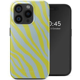 Selencia Vivid Backcover met MagSafe voor de Apple iPhone 15 Pro - Zebra Winter Sky Titanium Yellow Meerkleurig