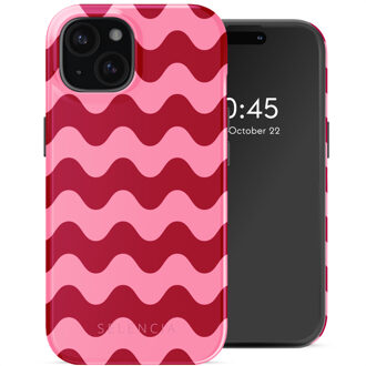 Selencia Vivid Backcover met MagSafe voor de Apple iPhone 15 - Wave Vibes Lipstick Meerkleurig
