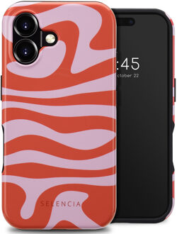 Selencia Vivid Backcover met MagSafe voor de Apple iPhone 16 - Dream Swirl Pink Meerkleurig