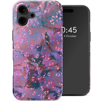 Selencia Vivid Backcover met MagSafe voor de Apple iPhone 16 - Fresh Paint Flower Orange Meerkleurig