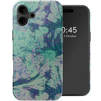 Selencia Vivid Backcover met MagSafe voor de Apple iPhone 16 - Fresh Paint Green Meerkleurig