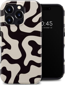 Selencia Vivid Backcover met MagSafe voor de Apple iPhone 16 Pro - Art Wave Black Meerkleurig
