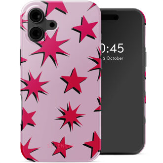Selencia Vivid Backcover met MagSafe voor de Apple iPhone 16 - Stars Rubine Red Light Pink Meerkleurig