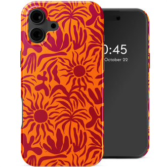 Selencia Vivid Backcover met MagSafe voor de Apple iPhone 16 - Tropical Vibes Apricot Meerkleurig