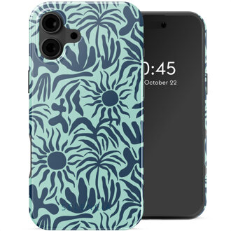 Selencia Vivid Backcover met MagSafe voor de Apple iPhone 16 - Tropical Vibes Light Blue Meerkleurig